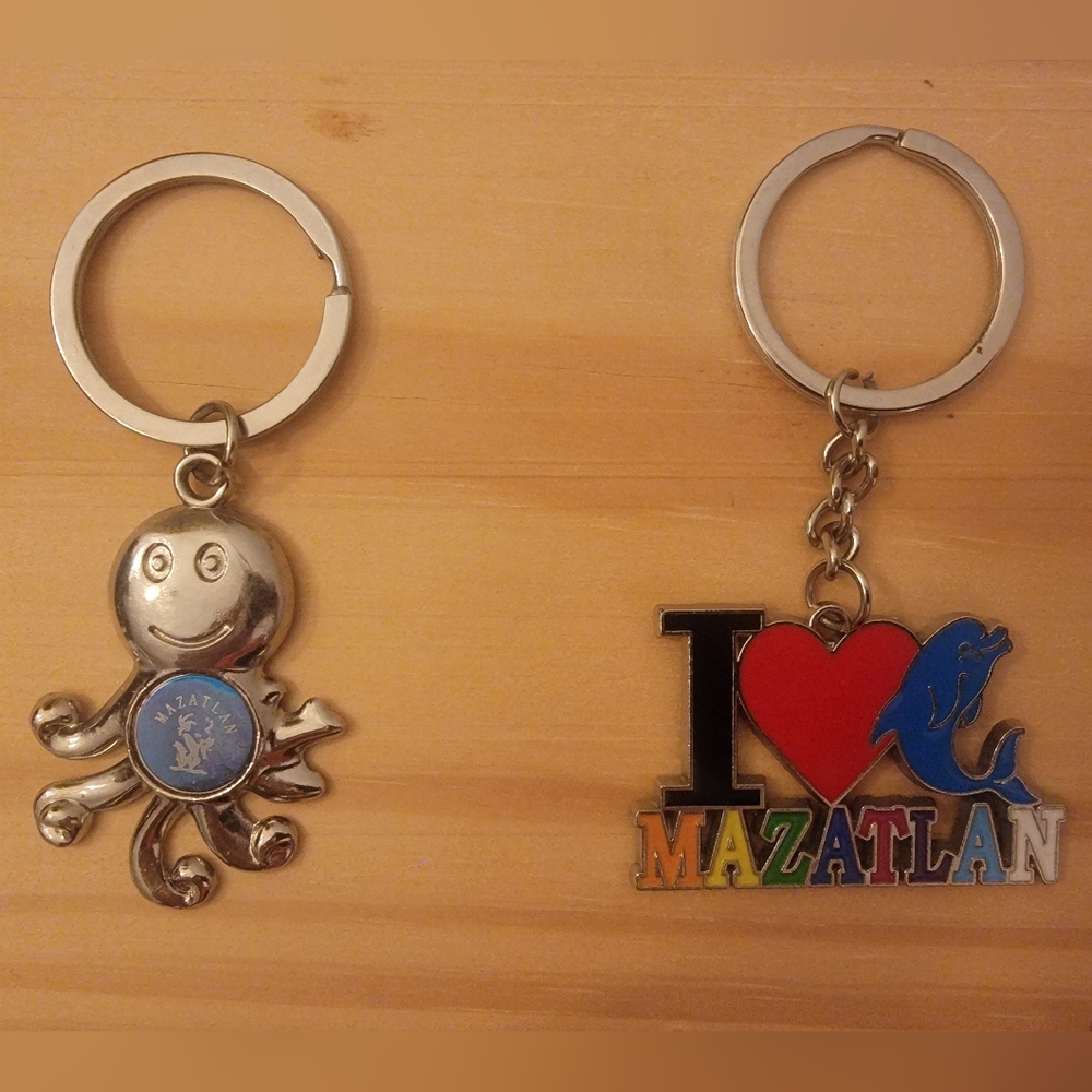 Set of 2 Mazatlan Souvenir Keychains – Colorful & Fun – Brand New!